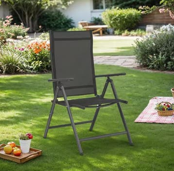 Nieuwe Set van 2 Verstelbare Klapstoelen – Aluminium 150 kg, Verzenden, Nieuw, Inklapbaar