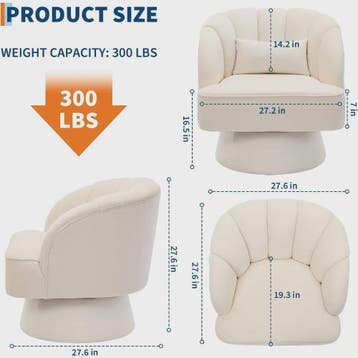 Draaibare Fluweel Lounge Fauteuil met 360° Rotatie - Comfort, Verzenden, Nieuw