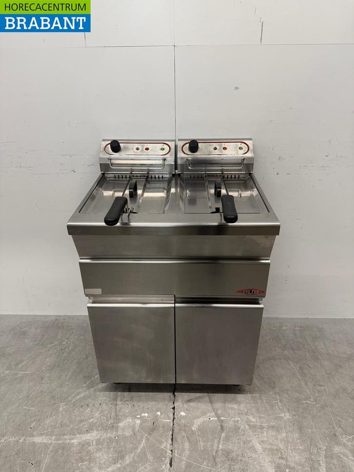 RVS Stilfer Dubbele Friteuse 2 x 9 liter 2 x 230V Horeca, Zakelijke goederen, Horeca | Keukenapparatuur, Gebruikt, Ophalen of Verzenden