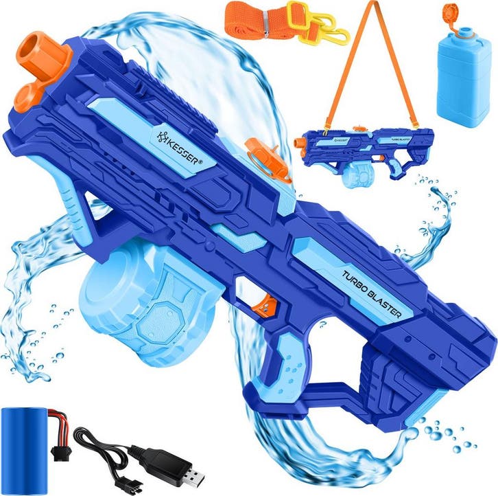 Waterpistool - Zwwer krachtig - Bereik 8 meter - Blauw - KES, Kinderen en Baby's, Speelgoed | Buiten | Los speelgoed, Zo goed als nieuw