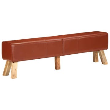 vidaXL Gymbok 160 cm echt leer bruin, Verzenden, Nieuw