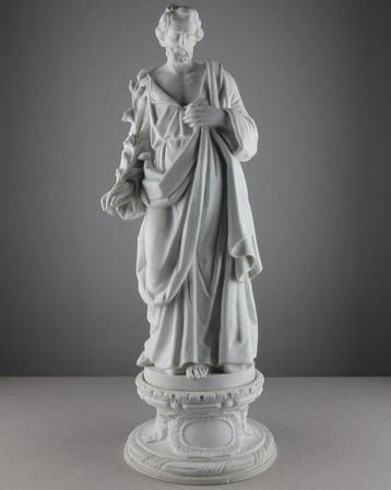 Beeldje - 52 cm - Saint Joseph with Lilly - Biscuit