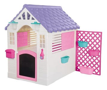 Dolu Garden Wit/Roze Speelhuisje met Accessoires, Verzenden, Nieuw
