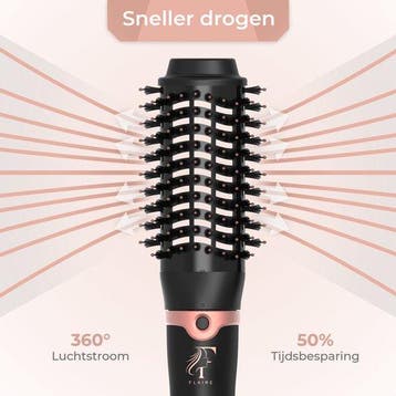 2dekans | Flaire ROSÉ Föhnborstel met 2 Opzetstukken -, Ophalen of Verzenden, Gebruikt