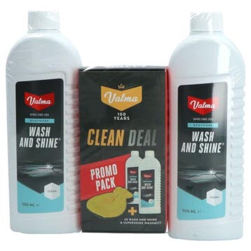 Valma Wash & Shine 2x500ml met Supershine Washandschoen, Verzenden