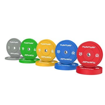 Tunturi Platinum Bumper Plate Color, 150kg, set, Verzenden, Nieuw
