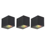 Set van 3 smart wandlampen zwart IP44 incl. Zigbee GU10 -, Verzenden, Nieuw
