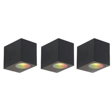 Set van 3 smart wandlampen zwart IP44 incl. Zigbee GU10 -, Verzenden, Nieuw