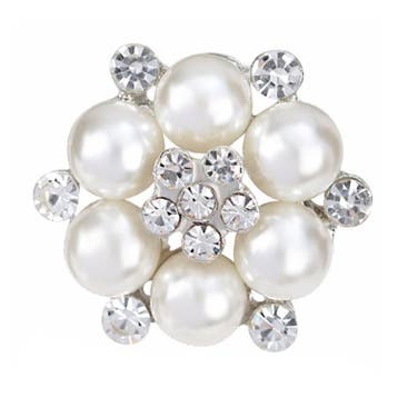 Fako Bijoux - Broche - Parel Kristal Petronella - 27x27mm -, Verzenden, Nieuw