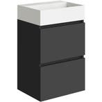 Xellanz Mini Onderkast met 2 Laden - 45cm - Mat Zwart en, Huis en Inrichting, Badkamer | Badkamermeubels, Ophalen of Verzenden