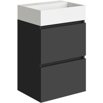 Xellanz Mini Onderkast met 2 Laden - 45cm - Mat Zwart en, Ophalen of Verzenden, Nieuw