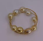 Armband - 18 karaat Geel goud, 10×11 mm gouden Zuidzee, Nieuw