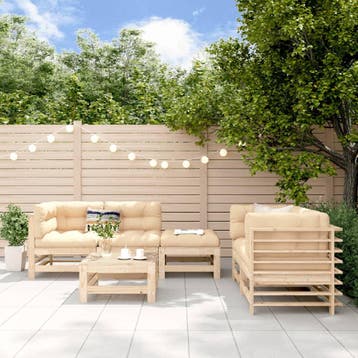 vidaXL 6-delige Loungeset massief grenenhout, Verzenden, Nieuw, 6 zitplaatsen, Loungeset