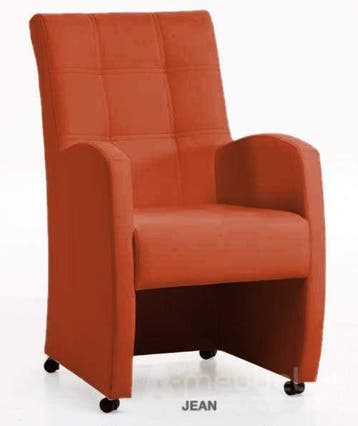 Eetkamerstoel Jean - eetkamerstoelen - Oranje, Nieuw, Stof