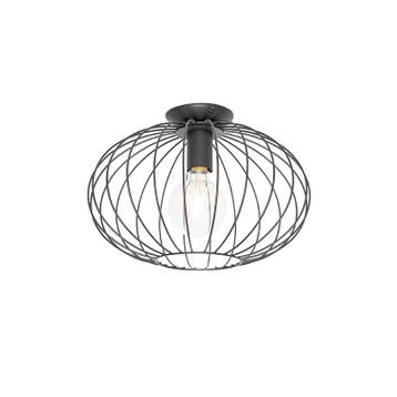 Industriële plafonnière zwart - Margarita, Huis en Inrichting, Lampen | Plafondlampen, Verzenden, Nieuw, Design