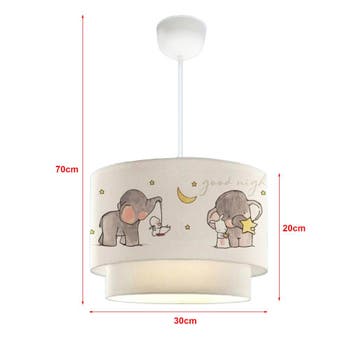 Kinder hanglamp Lurgan E27 wit met olifant motief lux.pro, Verzenden, Nieuw