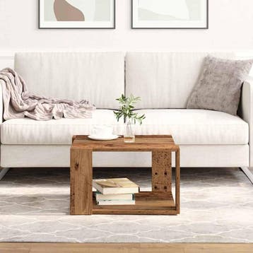vidaXL Salontafel Oud Hout 51,5 x 51,5 x 30 cm Bewerkt hout, Verzenden, Nieuw, Overige houtsoorten, 50 tot 100 cm