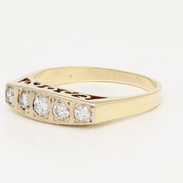 Ring - 14 karaat Geel goud Diamant (Natuurlijk), Nieuw