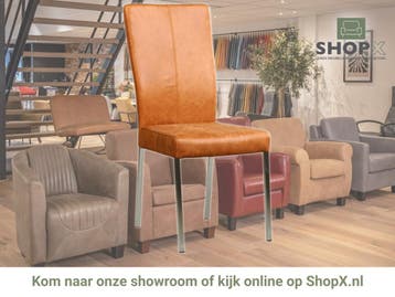 Leren eetkamerstoel Daily - Vintage Cognac (cognac) - Poten, Bruin, Nieuw, Leer, Ophalen of Verzenden
