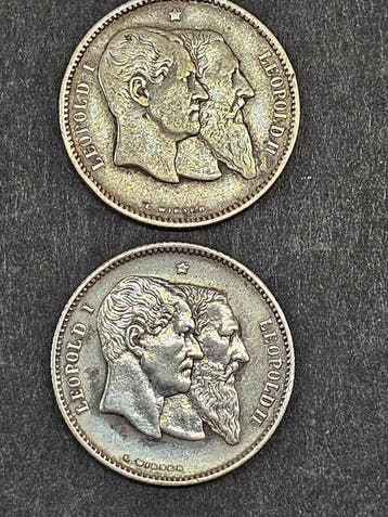 België. Leopold II. 1 Franc 1830/1880 (Zonder minimumprijs)