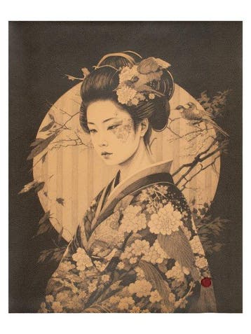 Artistiek wandtapijt “Armonia d’Oriente” – Afdruk op leer -