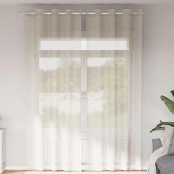 vidaXL Gordijnen Voile met doorvoertules 2 st 140x300 cm, Verzenden, Nieuw, Crème