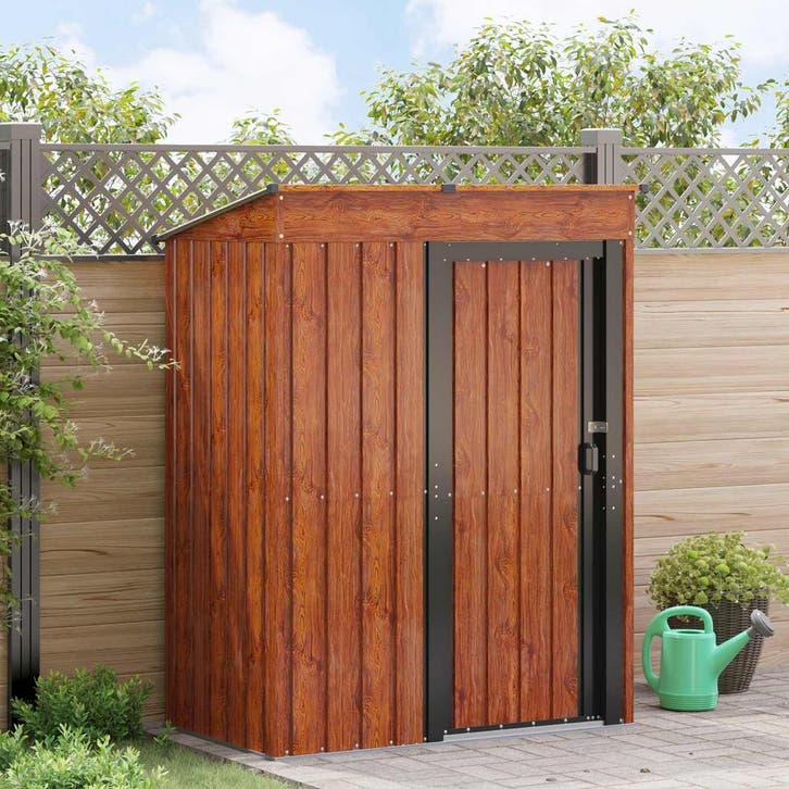vidaXL Tuinhuisjes Bruin 137 x 81 x 180 cm Metaal, Tuin en Terras, Tuinhuizen, Nieuw, Verzenden