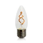 LED Filament E27 Kaarslamp dimbaar Amber 2W 2200K, Verzenden, Nieuw, E27 (groot)