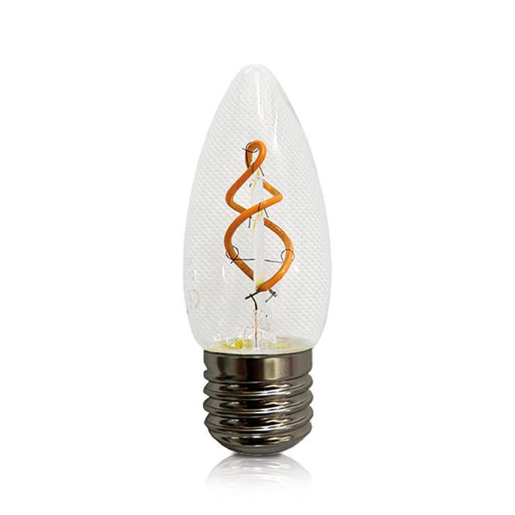 LED Filament E27 Kaarslamp dimbaar Amber 2W 2200K, Huis en Inrichting, Lampen | Losse lampen, Nieuw, E27 (groot), Verzenden
