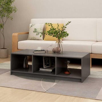 vidaXL Salontafel 110x50x34 cm massief grenenhout grijs, 100 tot 150 cm, Verzenden, Nieuw, 50 tot 100 cm