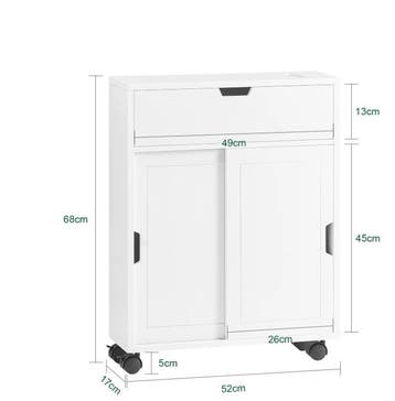 Smalle Badkamer Nisplank –Trolley met 2 Schuifdeuren en Klep, Huis en Inrichting, Verzenden, Nieuw