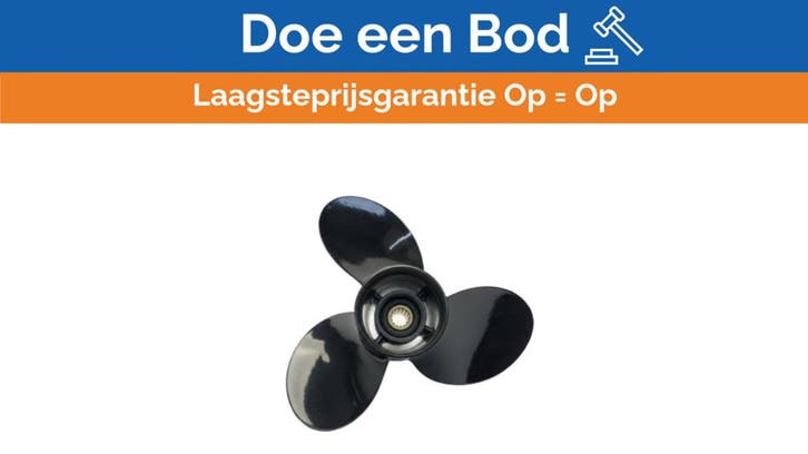 Bieden: Suzuki 14 x 13 3-blade Aluminium Outboard Propeller, Watersport en Boten, Overige Watersport en Boten, Nieuw, Ophalen of Verzenden