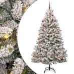vidaXL Kunstkerstboom met 300 LED Groen en Wit 210 cm PVC en, Diversen, Kerst, Verzenden, Nieuw