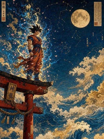 Naro - Canvas [XL] - The Path of the Saiyan Sage - Goku, Nieuw