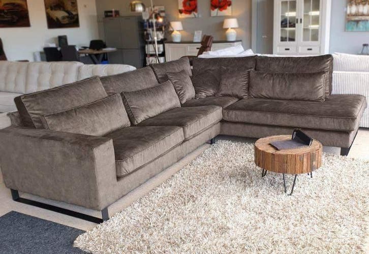 Hoekbank Naarden - hoekbanken - Taupe, Huis en Inrichting, Banken | Sofa's en Chaises Longues, 150 cm of meer, Nieuw, 250 tot 300 cm