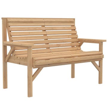 2-zits Houten Tuinbank, Lattenbank Met Arm- En Rugleuning, B, Tuin en Terras, Verzenden, Nieuw