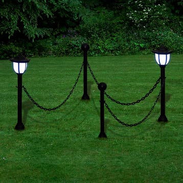 vidaXL Hekwerk met 2 solarlampen, Verzenden, Nieuw, Kunststof, Zonne-energie