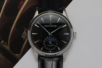 Jaeger-LeCoultre Master Ultra Thin Moon Q1368471 2022, Overige merken, Leer, Staal, Polshorloge