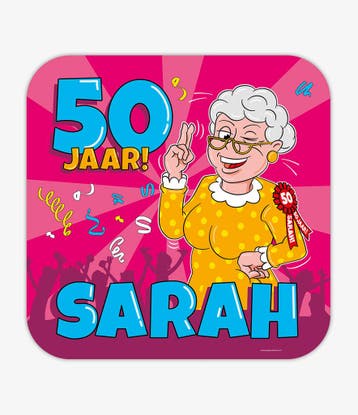 Huldeschild 50 Jaar Sarah Cartoon, Kleding | Dames, Ophalen of Verzenden, Nieuw
