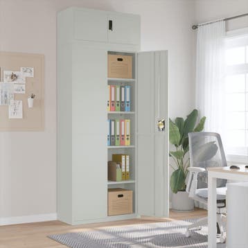 vidaXL Archiefkast 90x40x240 cm staal lichtgrijs, Verzenden, Nieuw