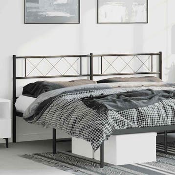 vidaXL Vervangend hoofdbord 180 cm metaal zwart, Verzenden, Nieuw, Zwart, Metaal