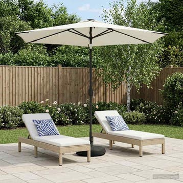 vidaXL Tuinparasol met LED-lampen en voet 270 x 270 cm, Verzenden, Nieuw, 2 tot 3 meter