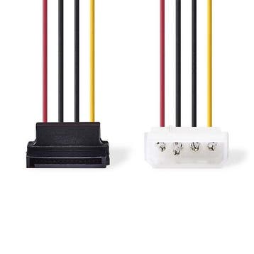 Molex naar S-ATA stroomkabel (Koper, 0.15 meter), Computers en Software, Verzenden, Nieuw