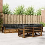 vidaXL Buiten bankenset met kussen 8 pcs Natuurlijk en, Verzenden, Nieuw