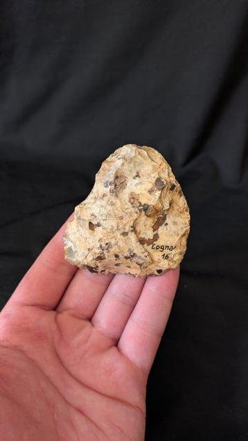 Paleolithisch Vuursteen Prachtig! Moustérien-bifaat 45.000, Verzamelen, Mineralen en Fossielen