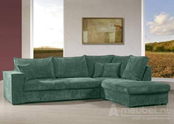Hoekbank Afferden - loungebanken - Groen, Nieuw, 150 cm of meer, Stof, 250 tot 300 cm