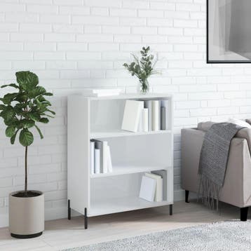 vidaXL Schappenkast 69,5x32,5x90 cm bewerkt hout hoogglans, Huis en Inrichting, Verzenden, Nieuw, 50 tot 100 cm, Minder dan 100 cm