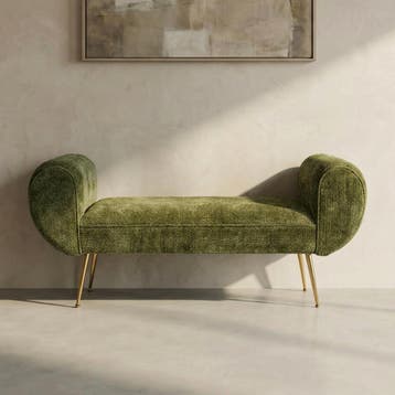 *WOONWINKEL* Kare Design Trono Groen Bankje Met Goud, Verzenden, Nieuw, Stof