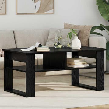 vidaXL Salontafel Zwart Eiken 96 x 54 x 44 cm Bewerkt hout, Verzenden, Nieuw, Overige houtsoorten, 50 tot 100 cm
