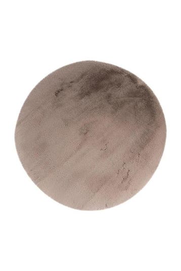 Rond Fluffy Vloerkleed | Heaven | Uni | Taupe | 160x160 cm, Verzenden, Nieuw